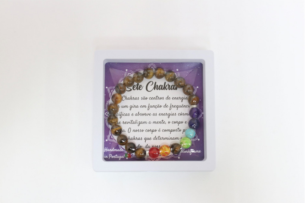 Pulseira dos 7 chakras com caixa - Ref. 1244