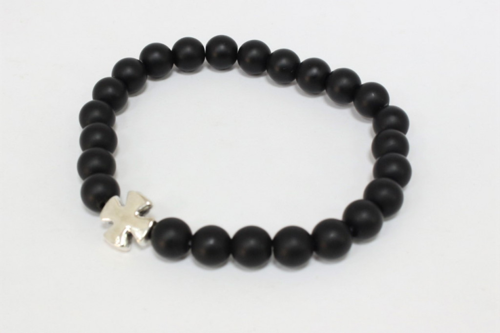 Bracelet for men, with semi-precious stones (Onyx) - Ref. 1249 B