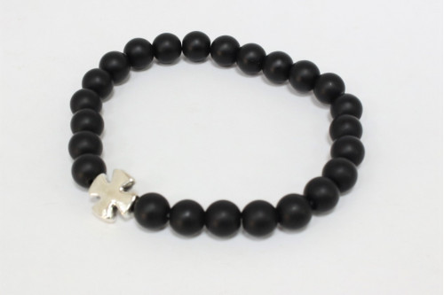 Pulseira para homem, com pedras semipreciosas (Ónix) - Ref. 1249 B