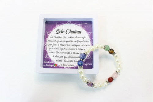 Pulseira dos 7 chakras com caixa - Ref. 1250