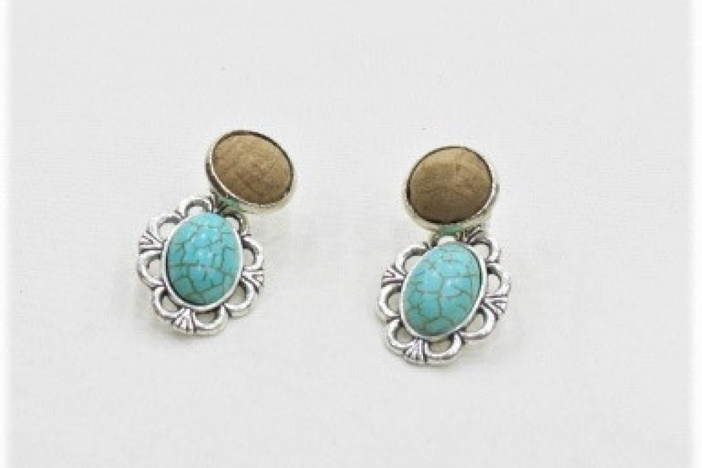 Earrings with Turquoise Stone Ref: 1087